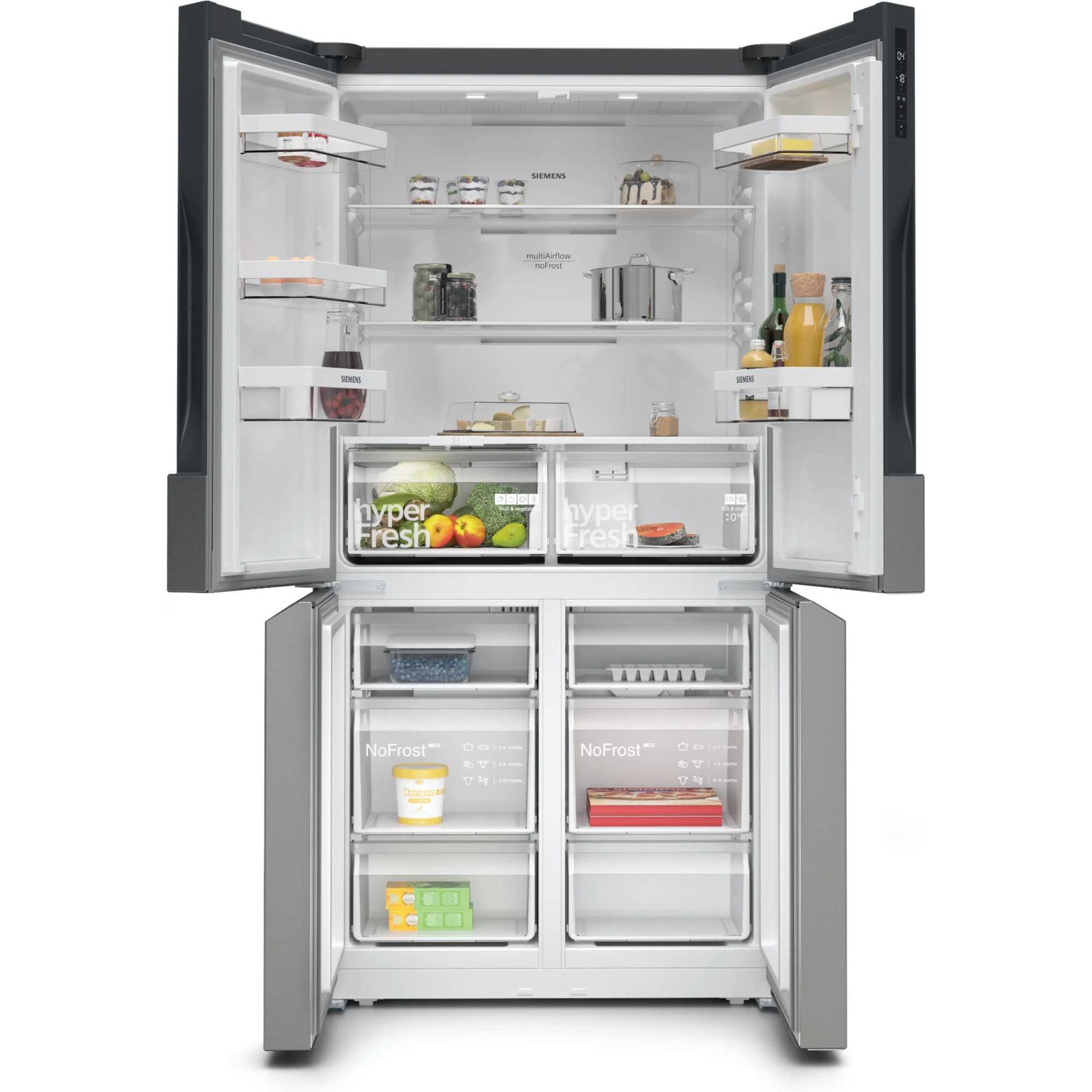 Siemens iQ300 American Style Fridge Freezer 50/50 Total noFrost - Stainless Steel - KF96NVPEAG