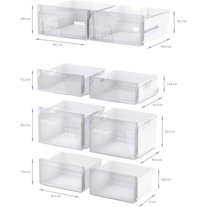 Siemens iQ300 American Style Fridge Freezer 50/50 Total noFrost - Stainless Steel - KF96NVPEAG