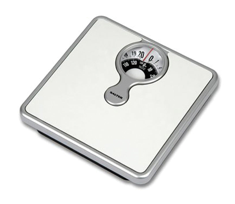 MECHANICAL BATHROOM SCALE WITH MAGNIFYING LENSE