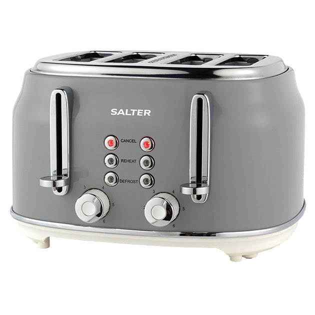 (DNO) 4 SLICE RETRO TOASTER GREY