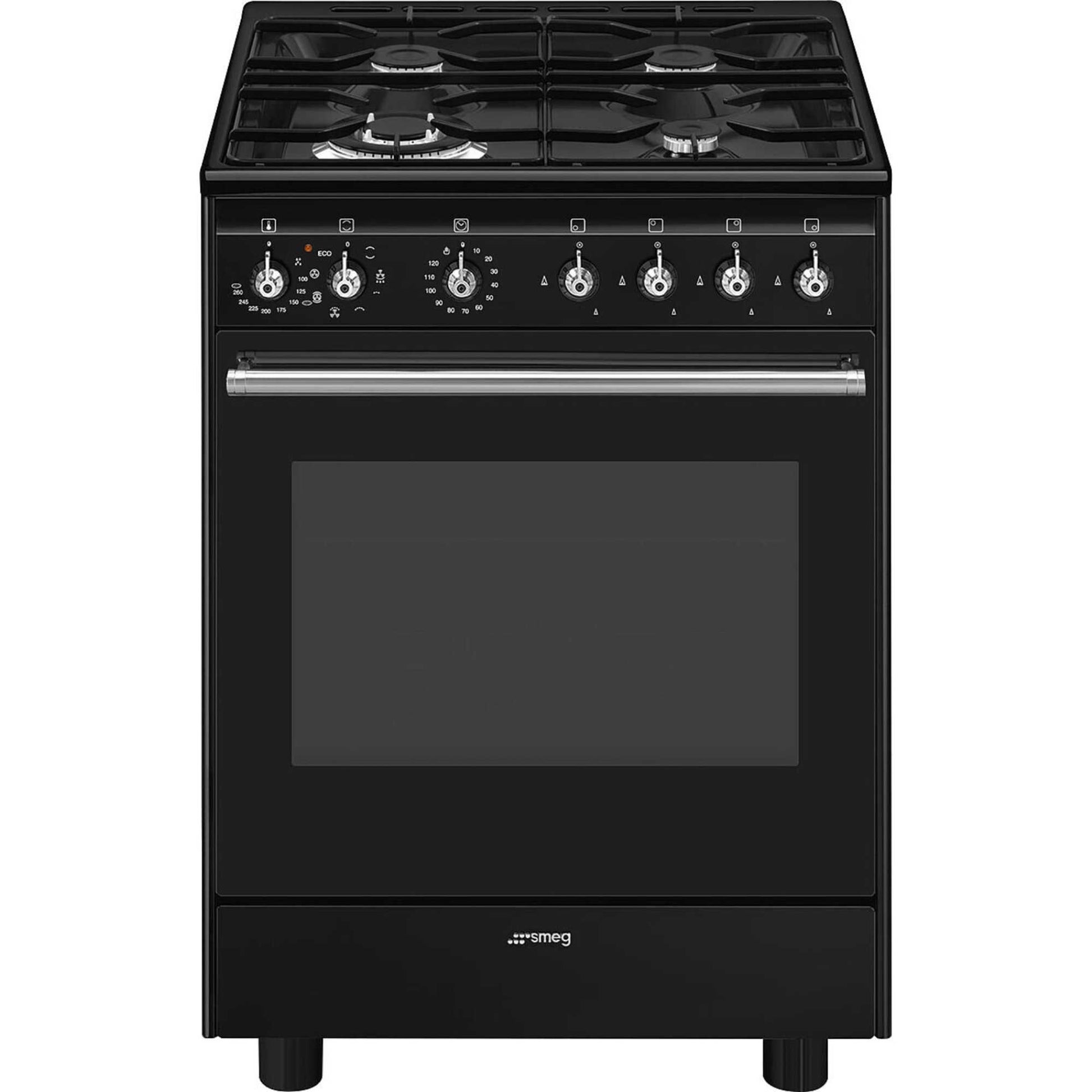 Smeg Concert Classic 60cm Dual Fuel Single Oven Cooker - CX61GMBL
