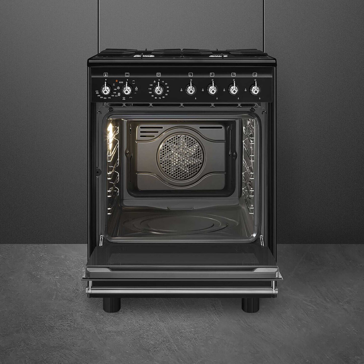 Smeg Concert Classic 60cm Dual Fuel Single Oven Cooker - CX61GMBL