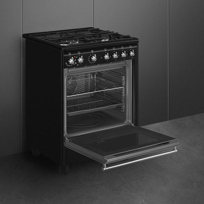 Smeg Concert Classic 60cm Dual Fuel Single Oven Cooker - CX61GMBL