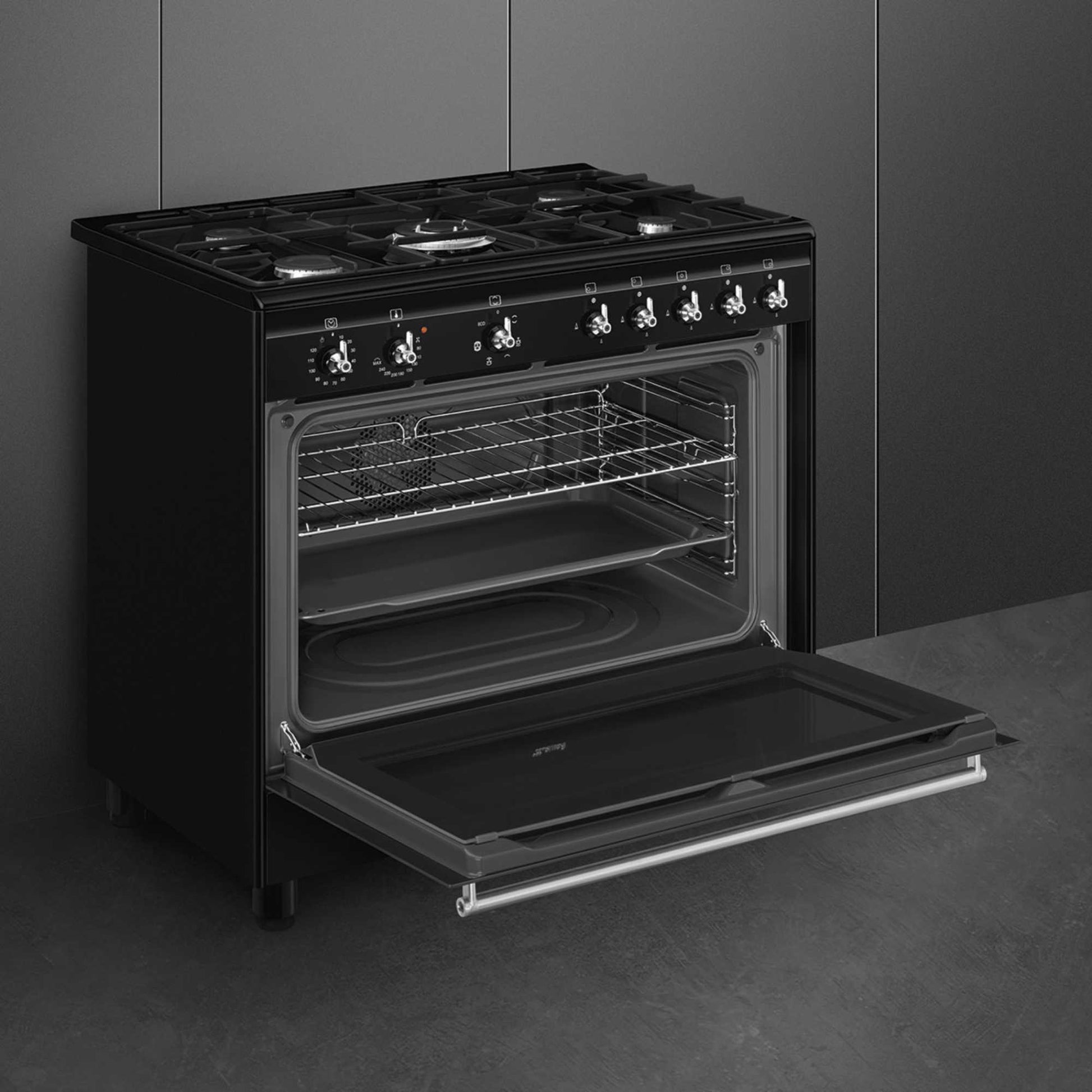 Smeg Concert Classic 90cm Dual Fuel Range Cooker - CX91GMBL