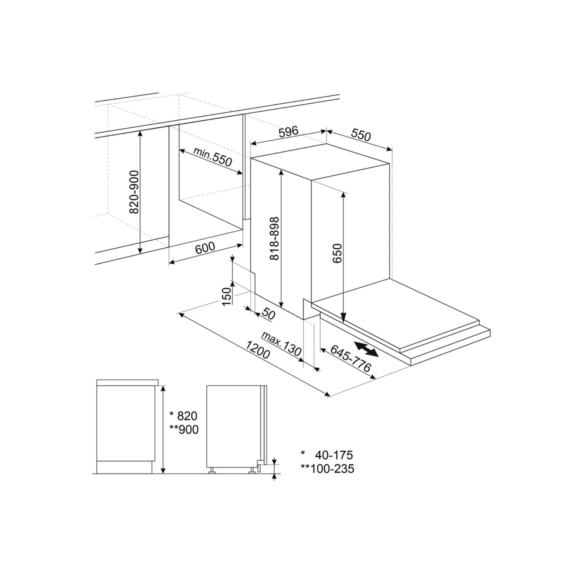 Smeg Universal Design Fully Integrated Full-Sized Dishwasher - DI262D