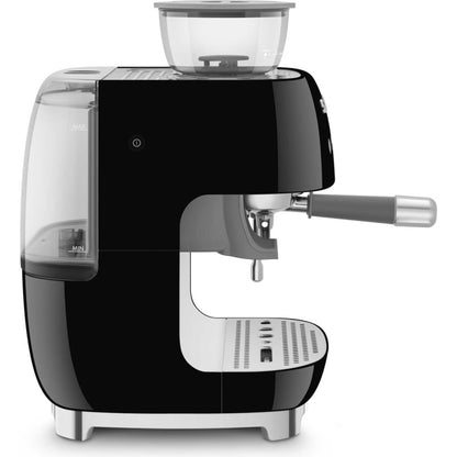 Smeg EGF03BLUK 50's Style Espresso Coffee Machine with Grinder - Black