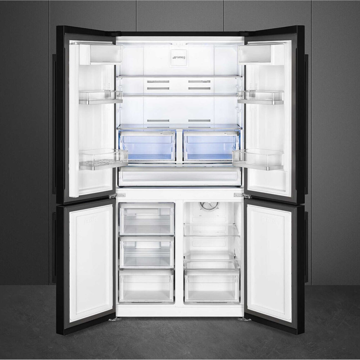 Smeg American Style Fridge Freezer 60/40 Total No Frost - Black - FQ60NDE