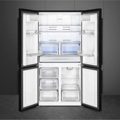 Smeg American Style Fridge Freezer 60/40 Total No Frost - Black - FQ60NDE