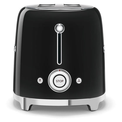 Smeg TSF01BLUK 50's Style 2-Slot Gloss Black Toaster