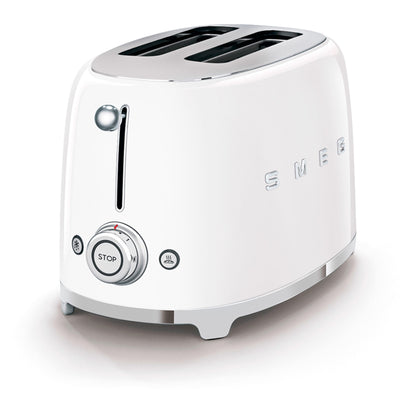 Smeg TSF01WHUK 50's Style 2 Slice Gloss White Toaster