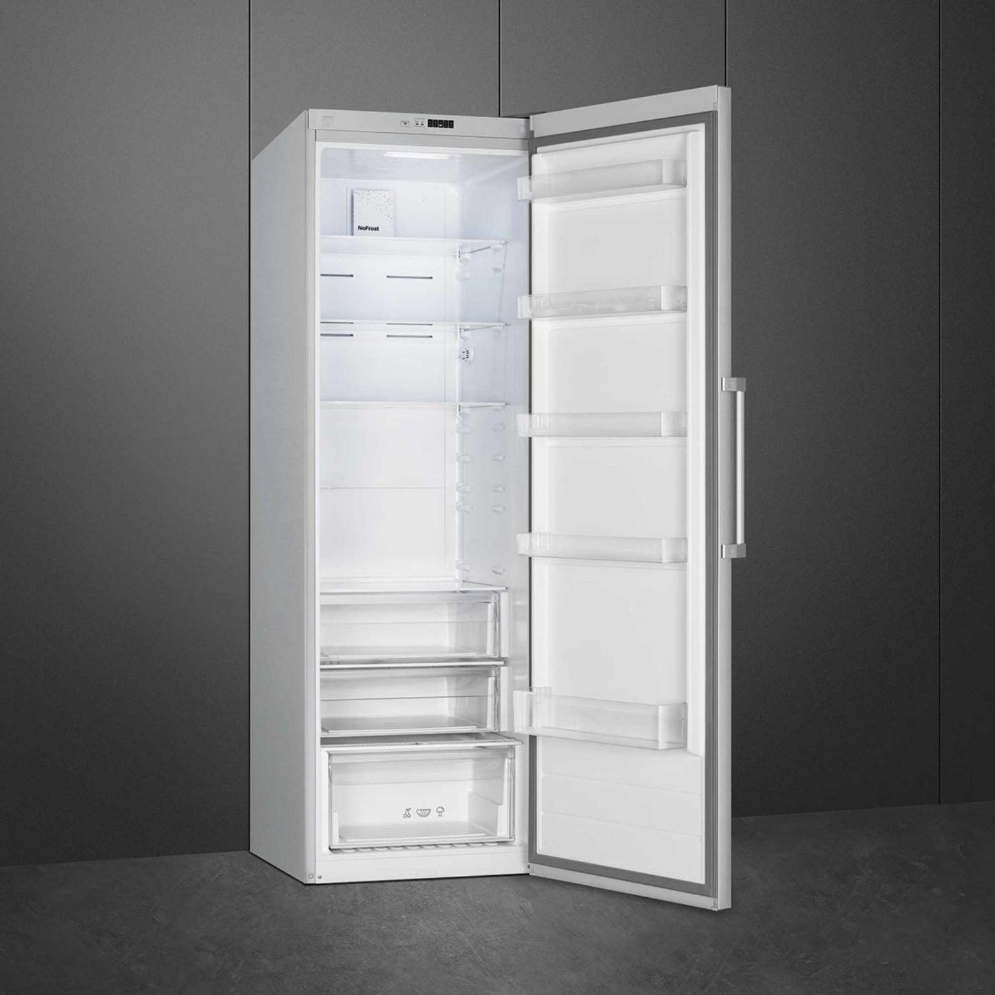 Smeg Universal Tall Larder Fridge Auto Defrost - Stainless Steel - UKFS18EV2HX