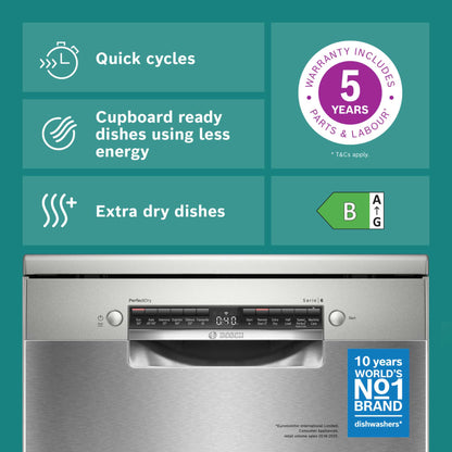 Bosch Series 6 Freestanding Full-Sized Dishwasher - SMS6ZCI10G