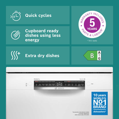 Bosch Series 6 Freestanding Full-Sized Dishwasher - SMS6ZCW10G
