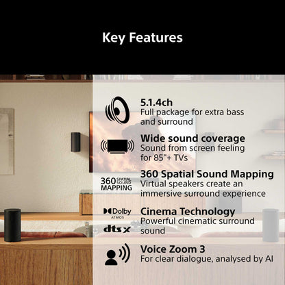 Sony HTA8KIT BRAVIA 5.1 To 7.1 Channel Theatre Trio Surround Sound System