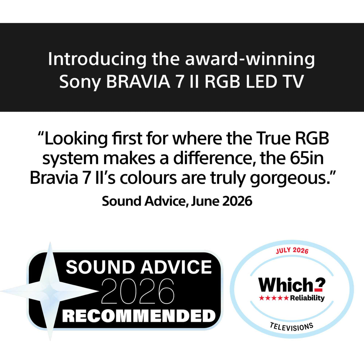 Sony BRAVIA 7 II XR75M2PB 65" 4K Ultra HD RGB LED HDR Smart TV - K65XR75M2PB