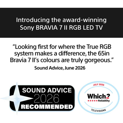 Sony BRAVIA 7 II XR75M2PB 65" 4K Ultra HD RGB LED HDR Smart TV - K65XR75M2PB