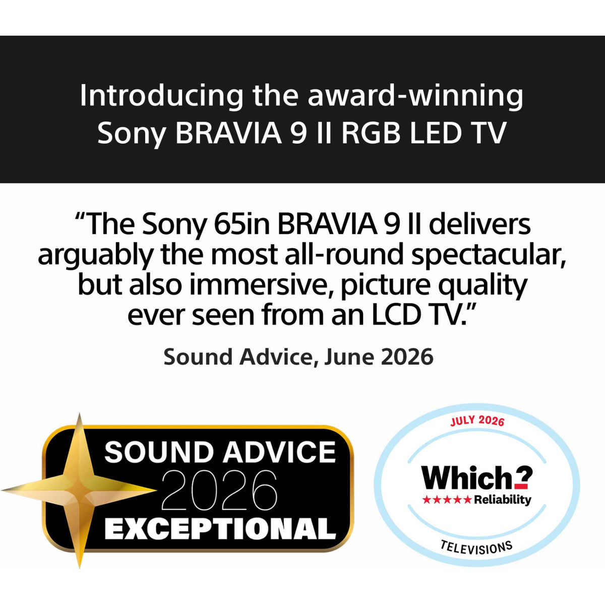 Sony BRAVIA 9 II XR95M2PB 65" 4K Ultra HD RGB LED HDR Smart TV - K65XR95M2PB