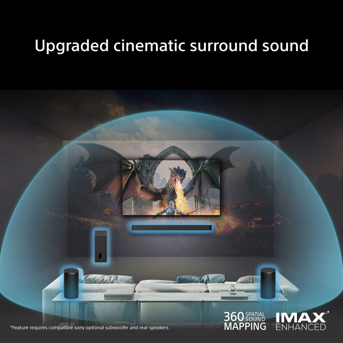 Sony SARS9 180w Surround Speakers 6.0 Channels - Black