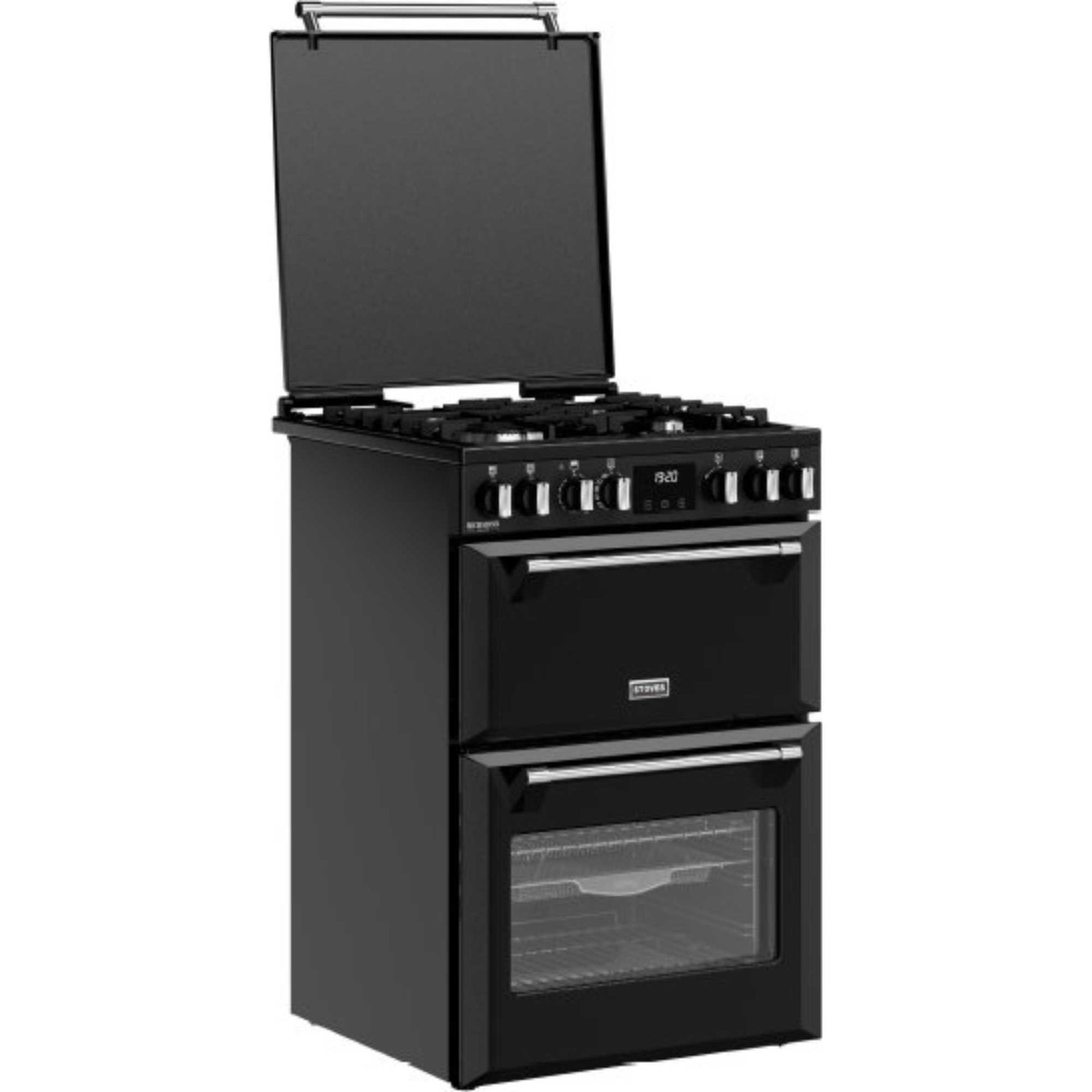 Stoves Richmond Deluxe 60DF 60cm Dual Fuel Double Oven Cooker - DXMRARICH60DFBLK