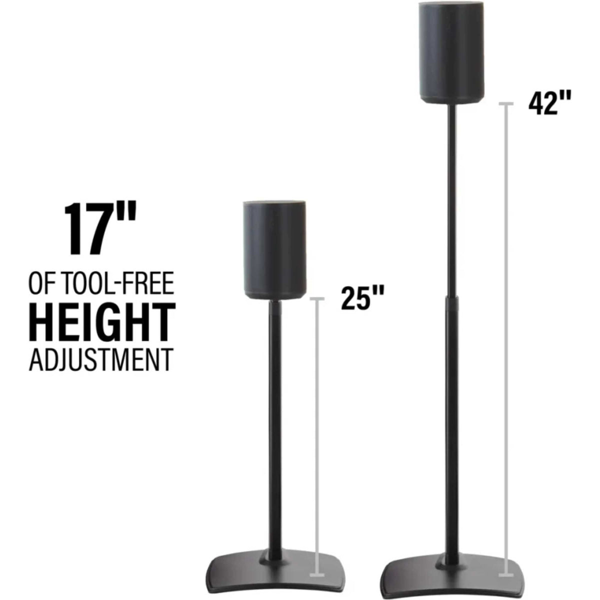 Sanus BSSEA2 Elite Height-Adjustable Speaker Stands for Sonos Era 300 and Era 100