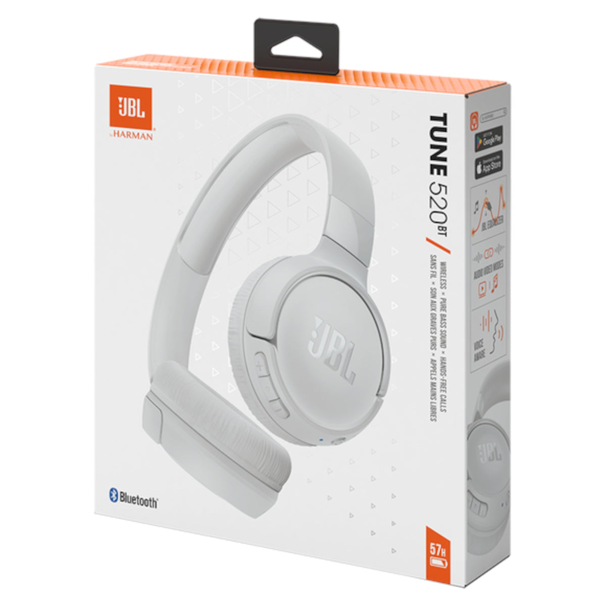 JBL Tune 520BT Bluetooth Headphones - White