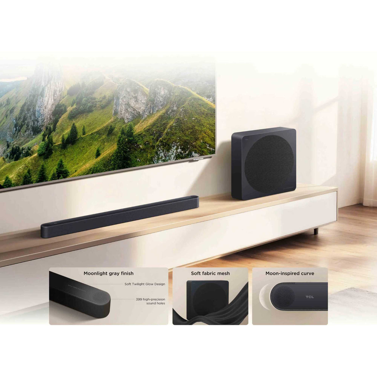 TCL A65K Design Series Soundbar with Wireless Subwoofer - Black