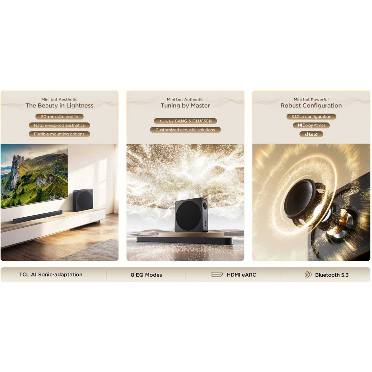 TCL A65K Design Series Soundbar with Wireless Subwoofer - Black