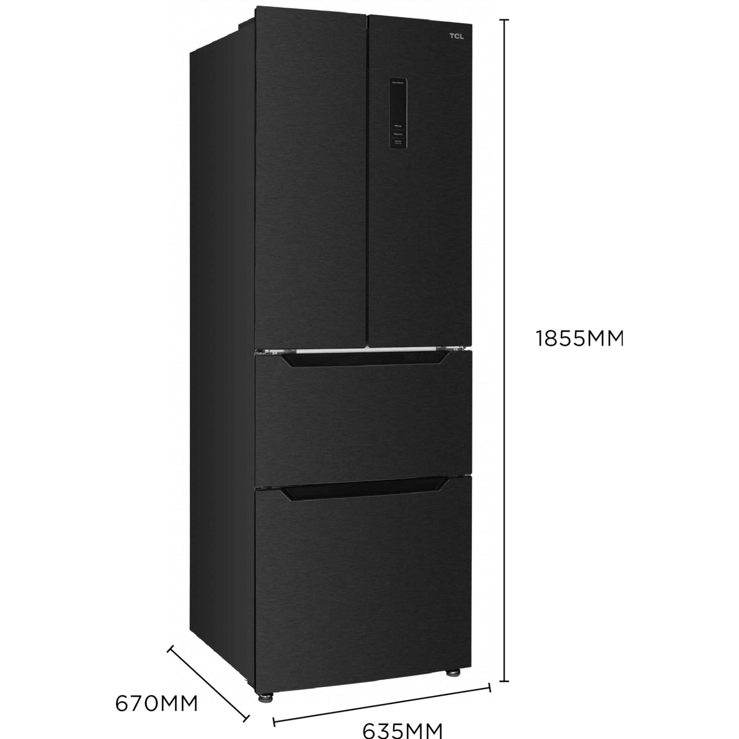 TCL American Style Fridge Freezer 50/50 Total No Frost - Black - RP320FBE0UK