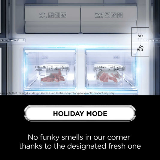 TCL American Style Fridge Freezer 50/50 Total No Frost - Quartz Grey - RP466CXE1UK