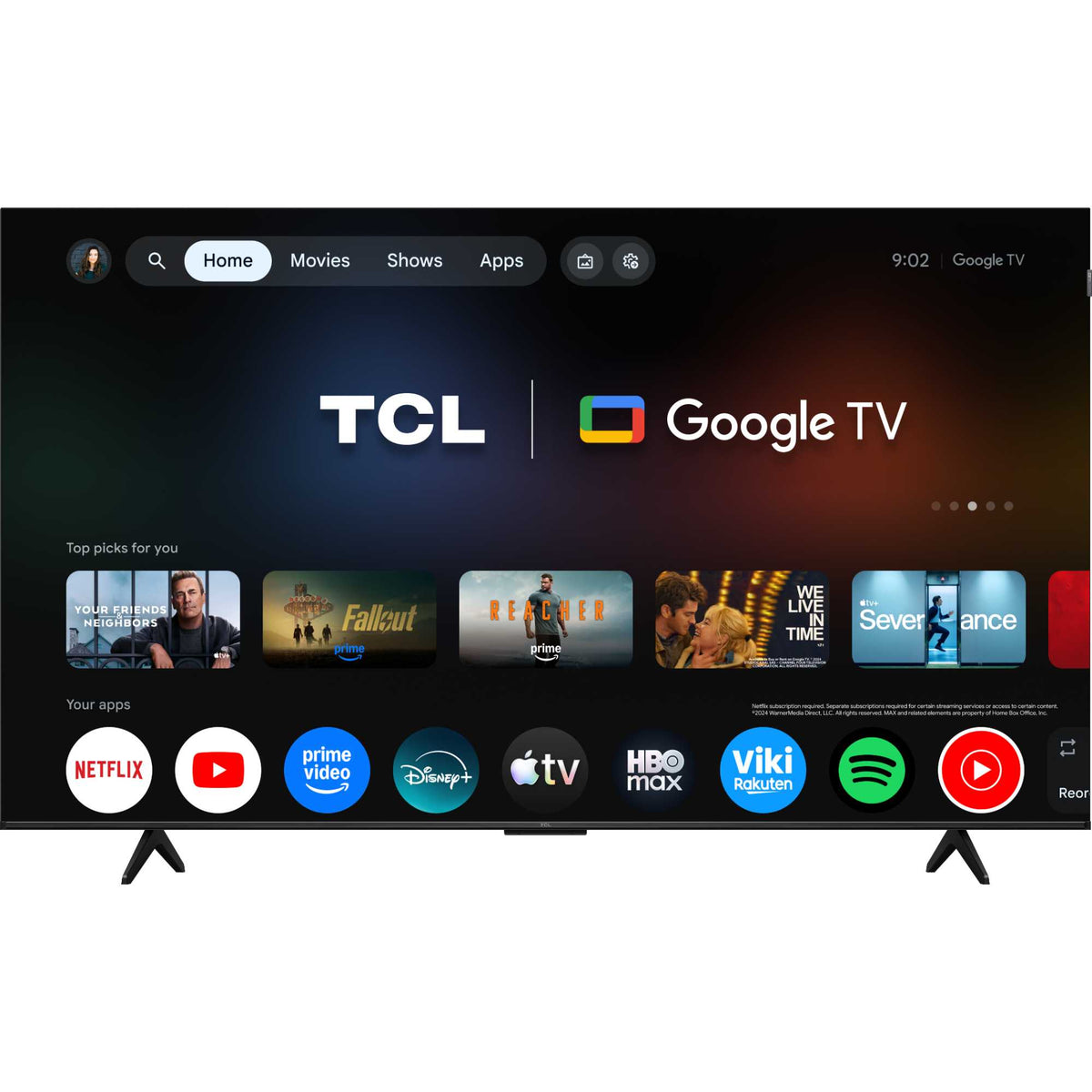 TCL P7L 65" 4K Smart QLED Google AI TV - 65P7L-UK