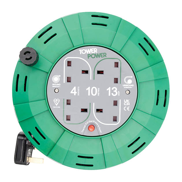 13A 10M 4 Gang Cassette Extension Reel