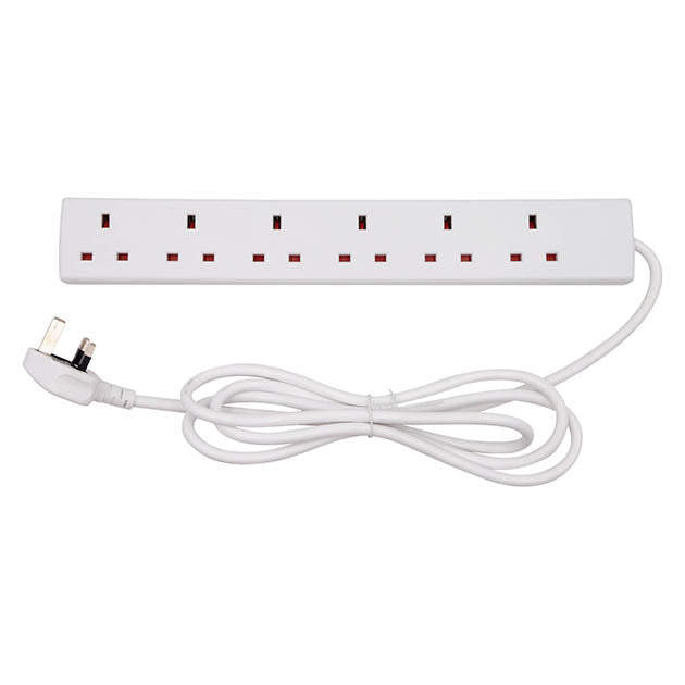 13A 2M 6 GANG EXTENSION LEAD