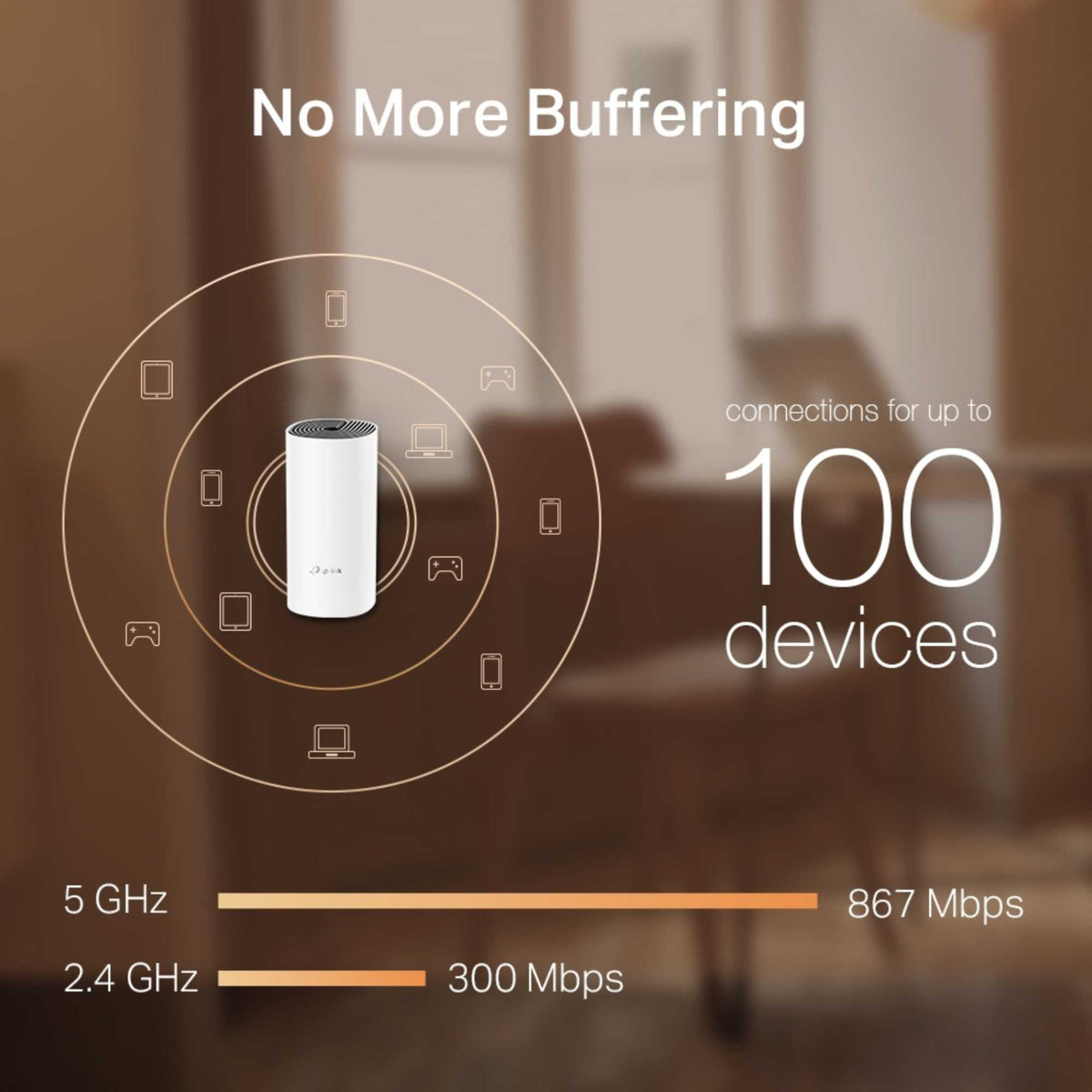 TP-Link Deco M4 AC1200 Whole-Home Mesh Wi-Fi System Dual-Band Wi-Fi