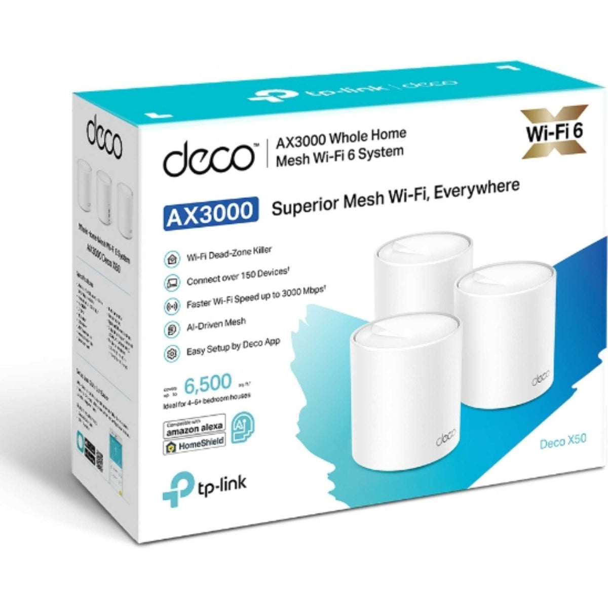 TP-Link Deco X50 3 Pack AX3000 Whole Home Mesh WiFi 6 System