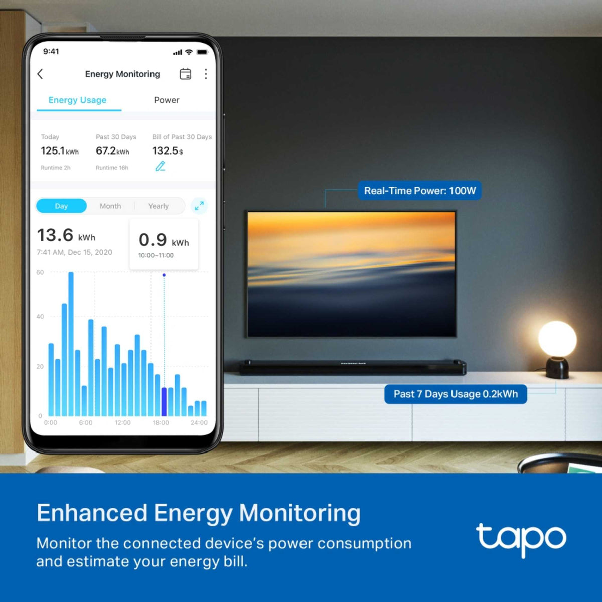 TP-Link Tapo P110 Mini Smart Wi-Fi Socket 2PK