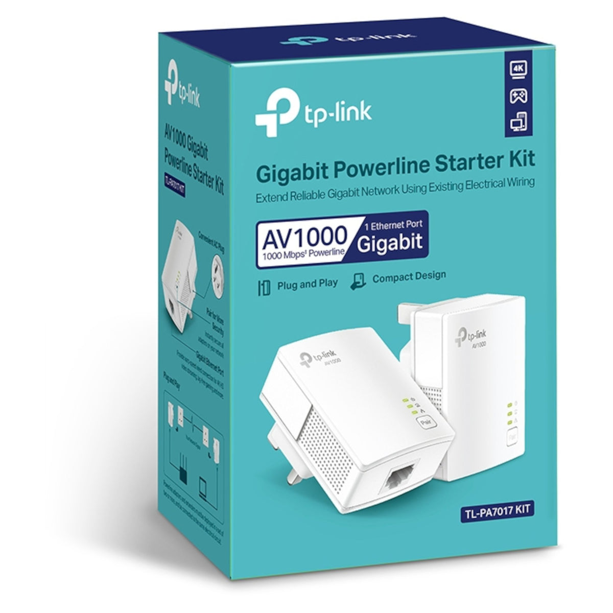 TP-Link TLPA7017KIT AV1000 Gigabit Powerline Starter Kit