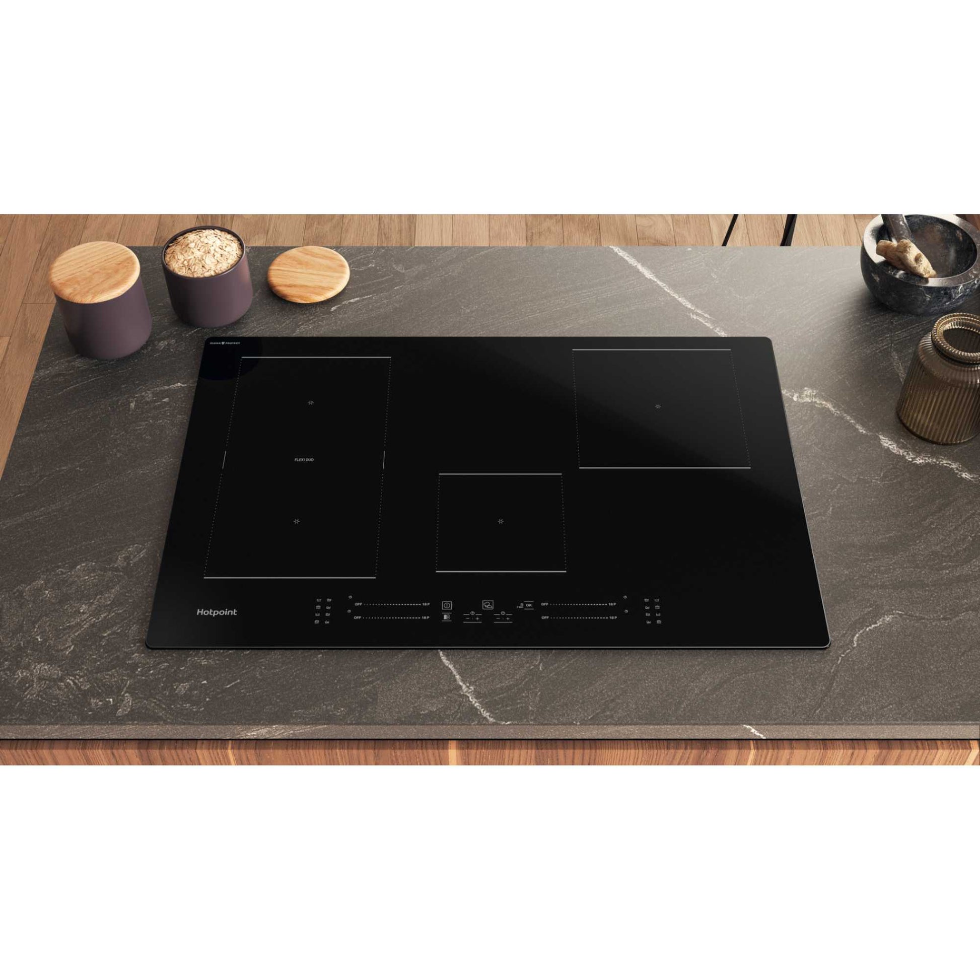 Hotpoint TS 6477C CPNE 77cm CleanProtec 4 Zone Induction Hob - Black