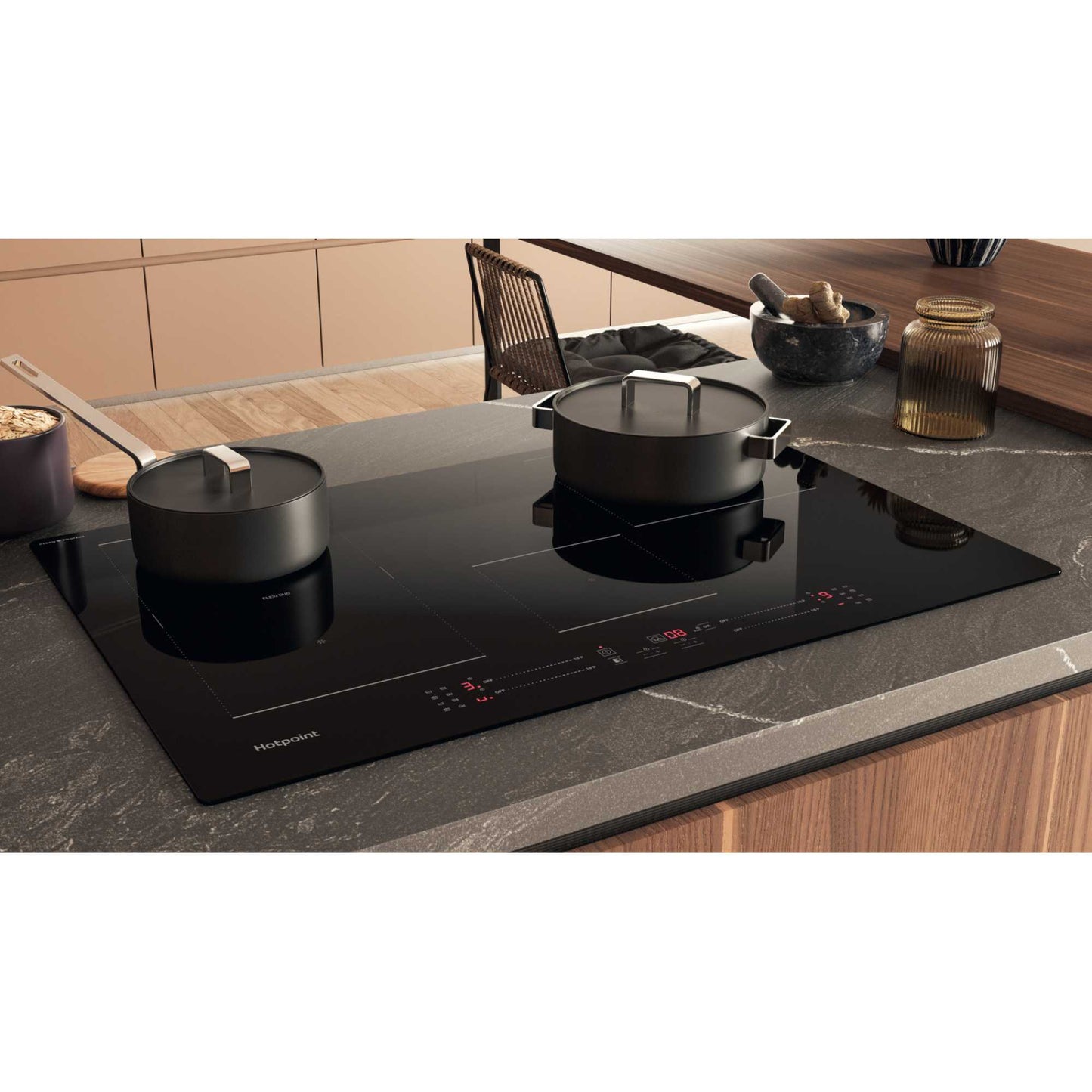 Hotpoint TS 6477C CPNE 77cm CleanProtec 4 Zone Induction Hob - Black