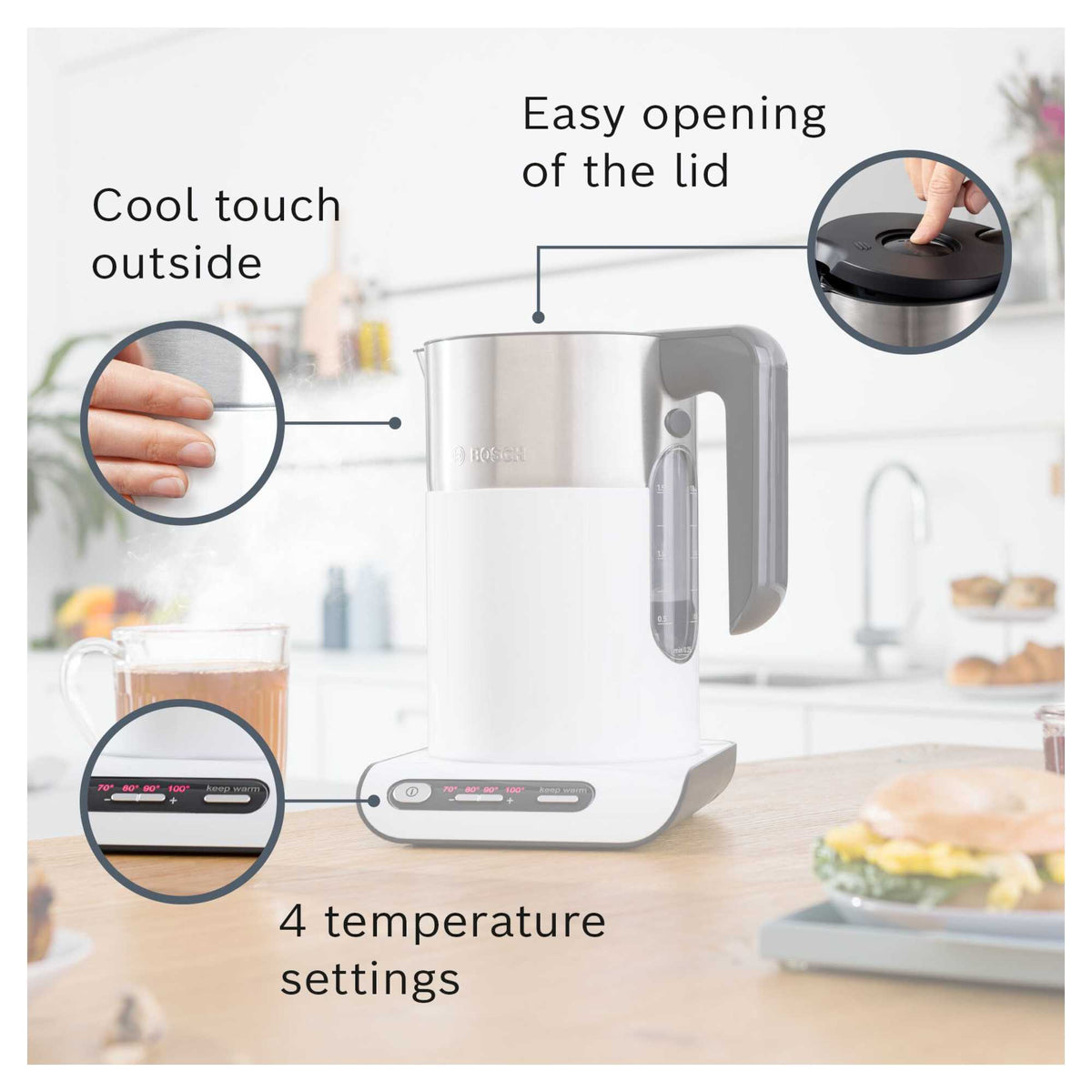 Bosch TWK8631GBW 1.5L 3kWh Kettle - White