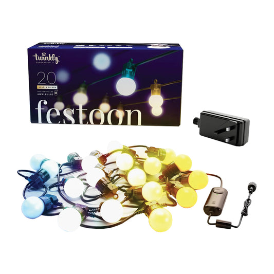 (DNO) 10M 20 GOLD &SILVER APP CTRL. FESTOON LIGHTS