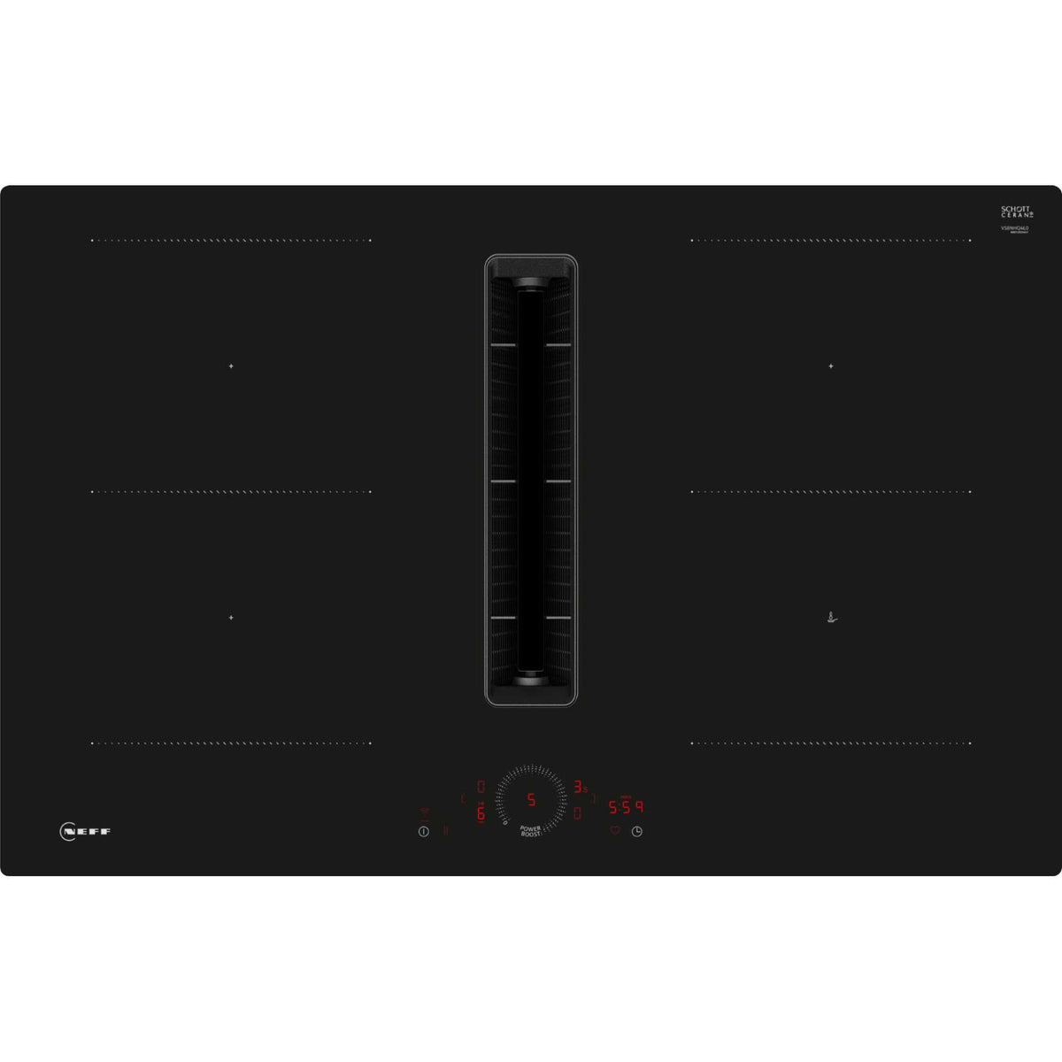 NEFF V58NHQ4LO N70 80cm 4 Burner Hob with Integrated Ventilation - Black