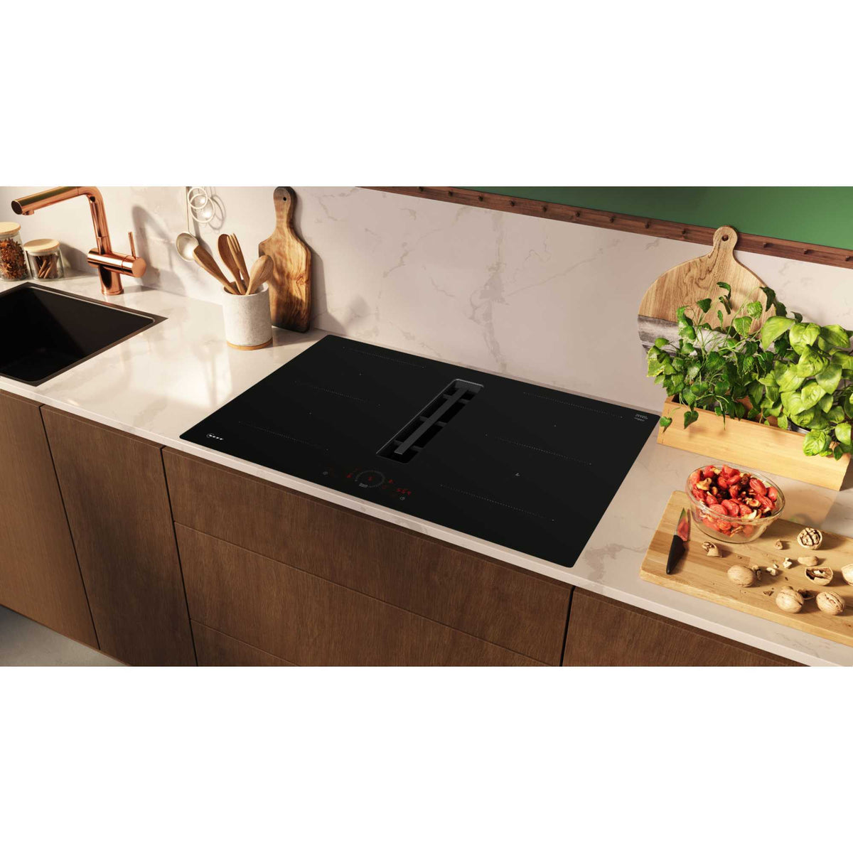 NEFF V58NHQ4LO N70 80cm 4 Burner Hob with Integrated Ventilation - Black