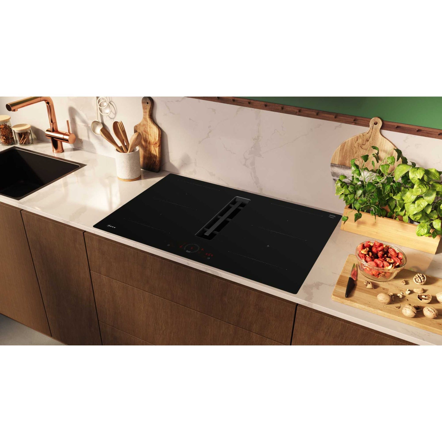NEFF V58NHQ4LO N70 80cm 4 Burner Hob with Integrated Ventilation - Black