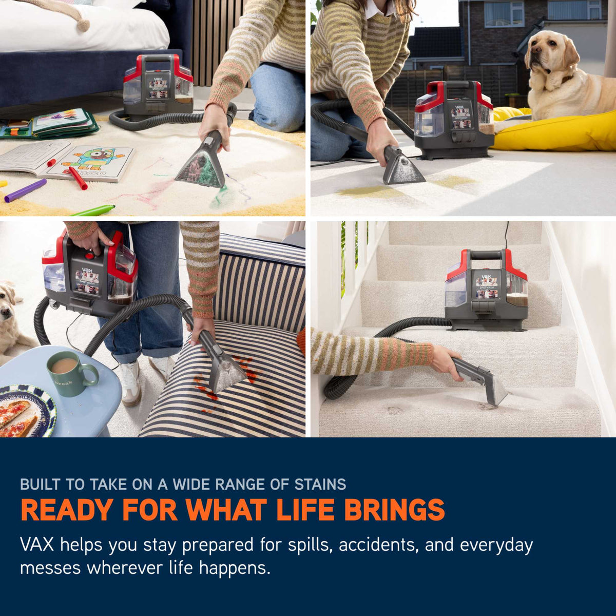 VAX CDSW-MCXS Spotwash Mini Spot Cleaner Handheld - Grey/Red