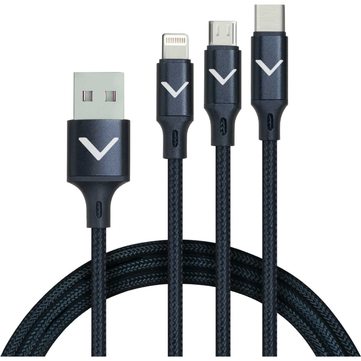 VELD VACLM100B12 3-in-1 1.2m USB Power Cable