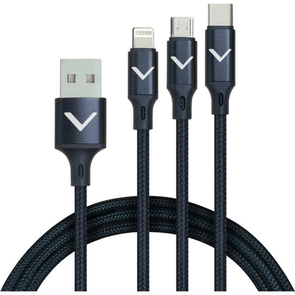 VELD VACLM100B12 3-in-1 1.2m USB Power Cable