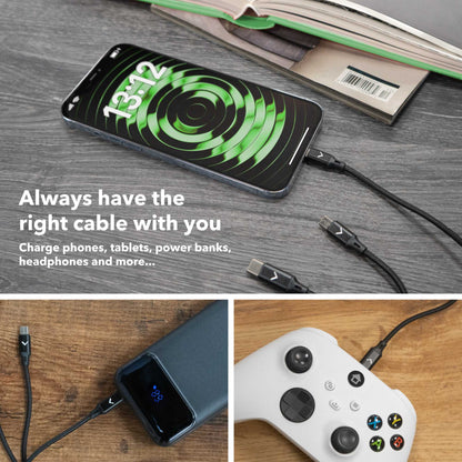 VELD VACLM100B12 3-in-1 1.2m USB Power Cable