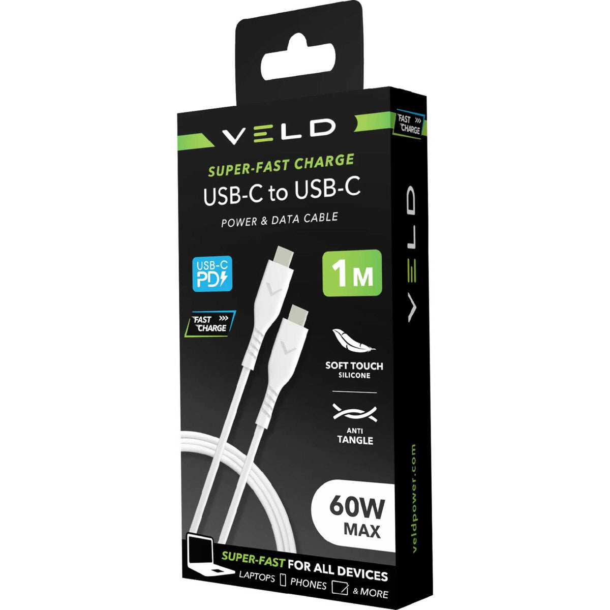 VELD VCC203W1 1m Super-Fast USB-C to USB-C Cable