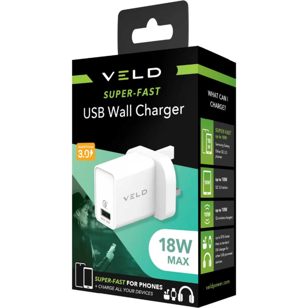 VELD VH18AW Super-Fast 18W USB Wall Charger