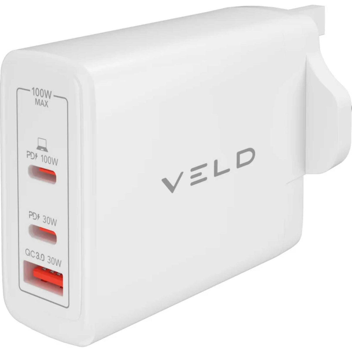 VELD VHG100JW Super-Fast 3 Port 100W USB Charger